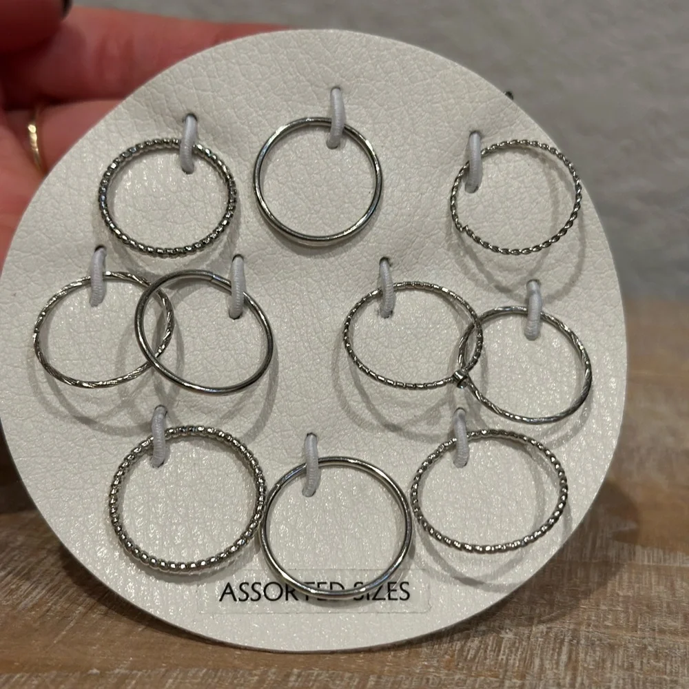 Silver Color Stackable Rings - Picture 3 of 3